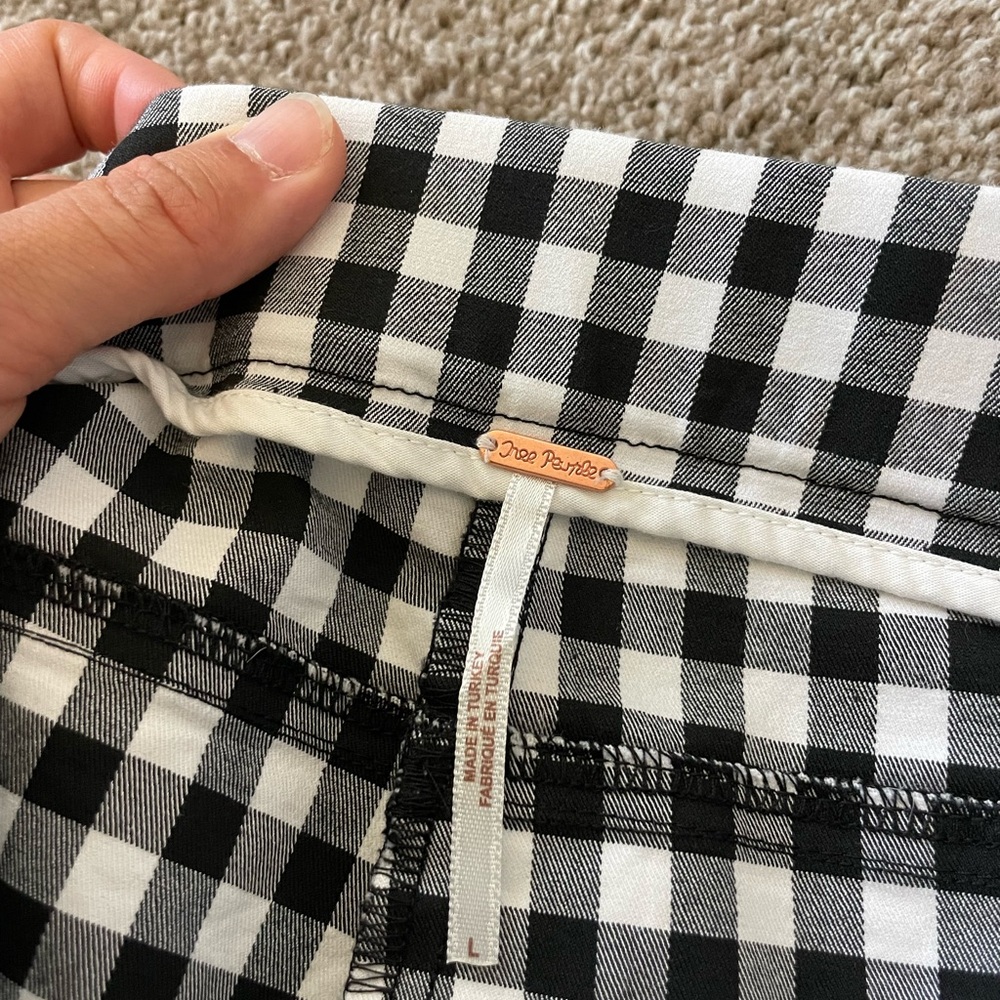 Free People - Gingham Florence Crop Pants / Black & White - Picture 2 of 6